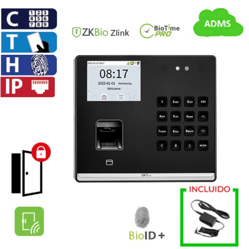                                                                                                         Terminal de Control de Acceso y Control de Tiempo y Asistencia ZKteco (SenseFP M2B blac)